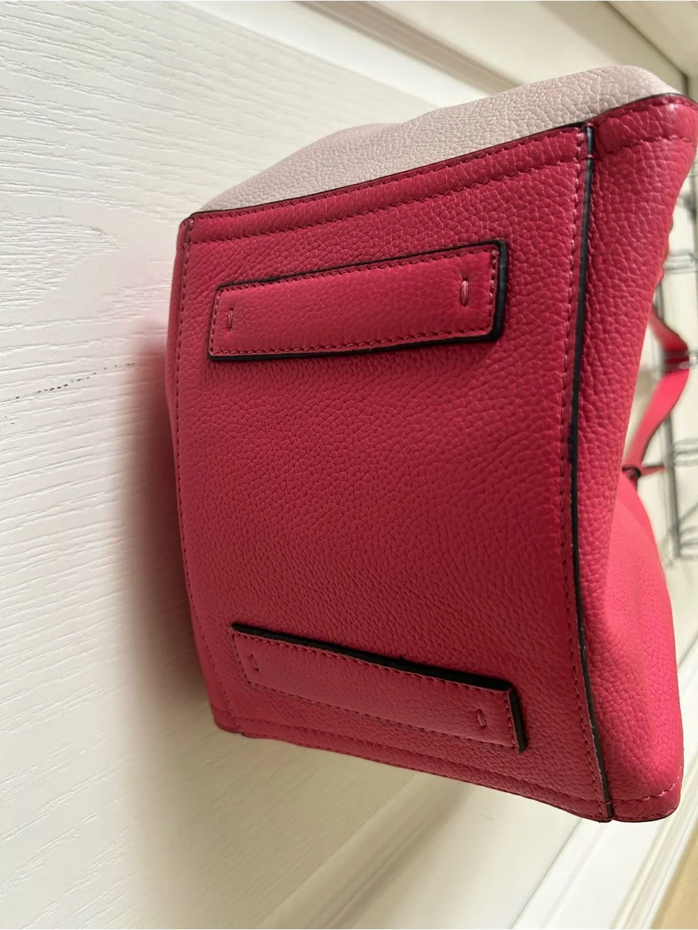 Heather's Closet Convertible Two Tone Pink Bucket Flower Pebbled Shoulder Bag